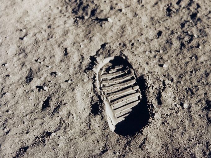 Linguistic Exploration - Footprint on lunar regolith