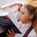 Languages - girl, english, dictionary